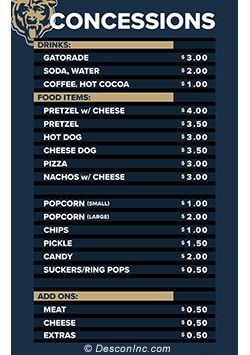Vertical Menu Board