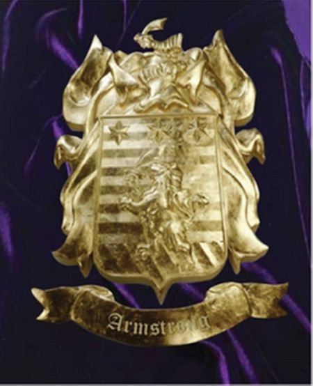 Gold-Leaf Gilded 3D Carved Coat-of-Arms