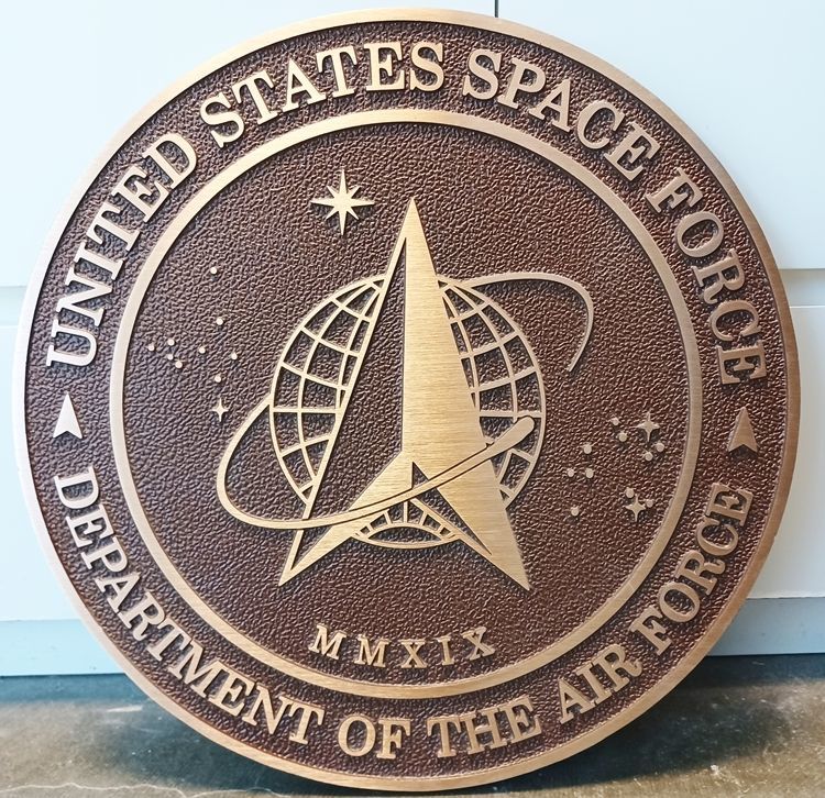 M7803 - Precision Machined Brass  Plaque for the United States Space Force.  