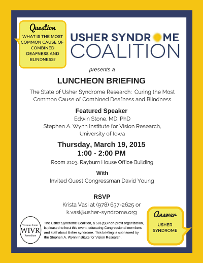 Usher Syndrome Congressional Briefing Flyer