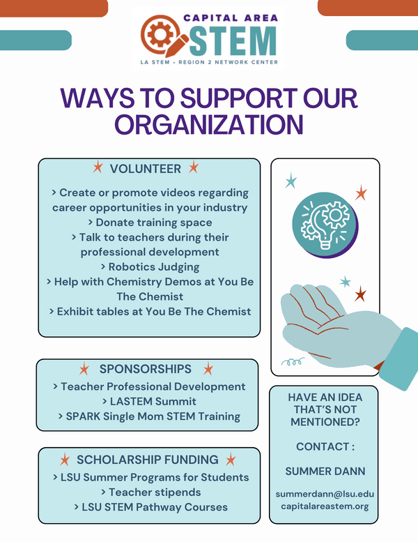 Support Our Organization : About : Capital Area STEM Network Center