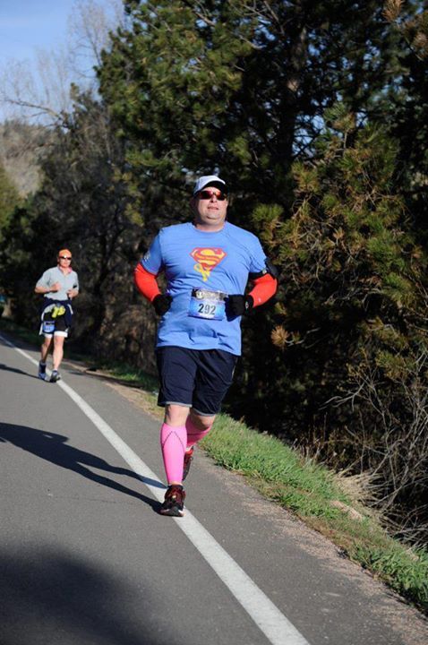 Our buddy Chris, running in the CO marathon!!