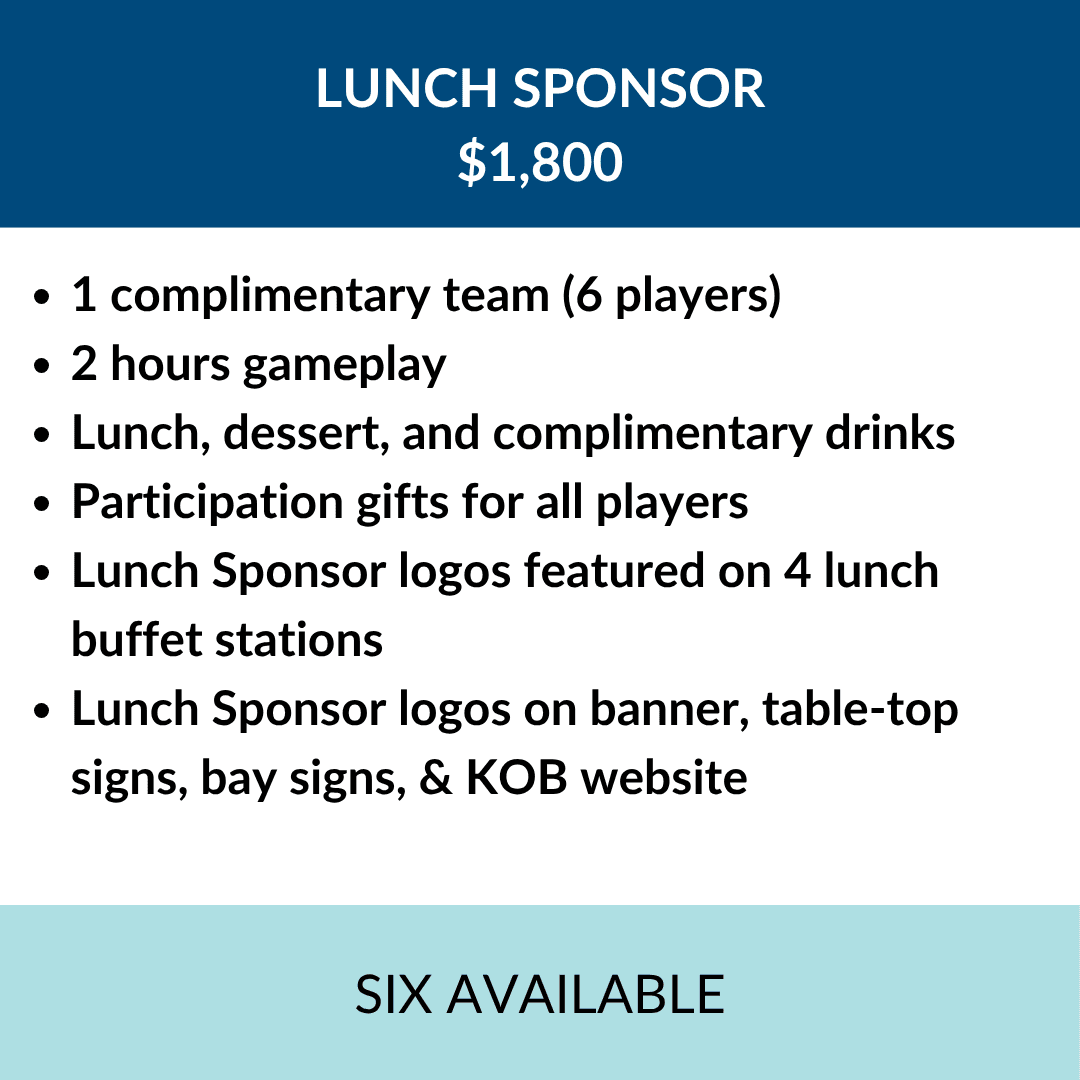 $1,800 Lunch Sponsor (6 Available)