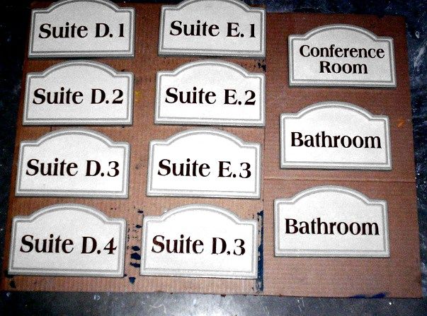 T29205- Carved  Sandblasted  High-Density-Urethane (HDU) Room Number Plaques with Raised  Numbers