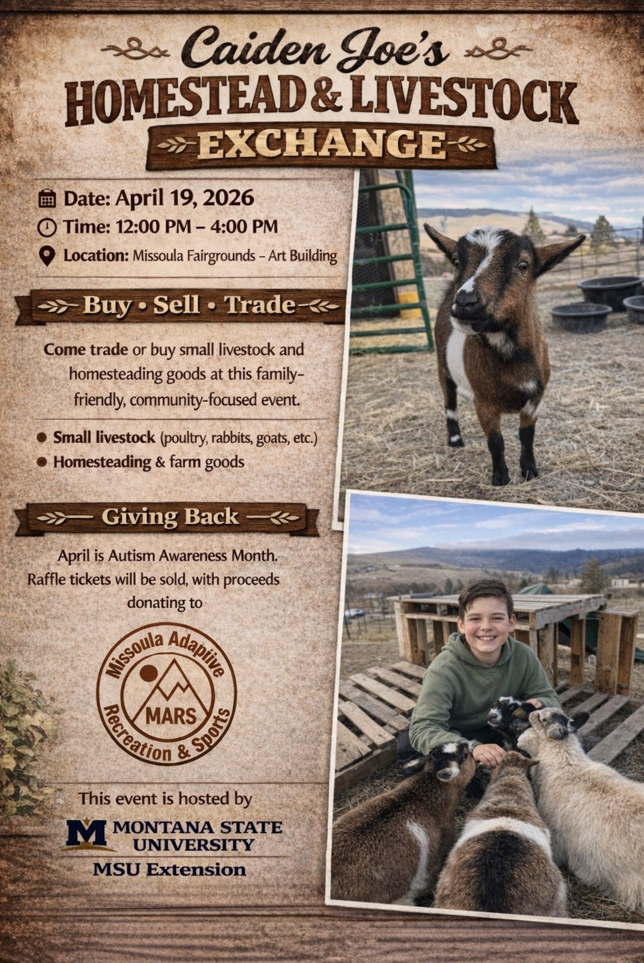 Caiden Joe's Homestead & Livestock Exchange Details