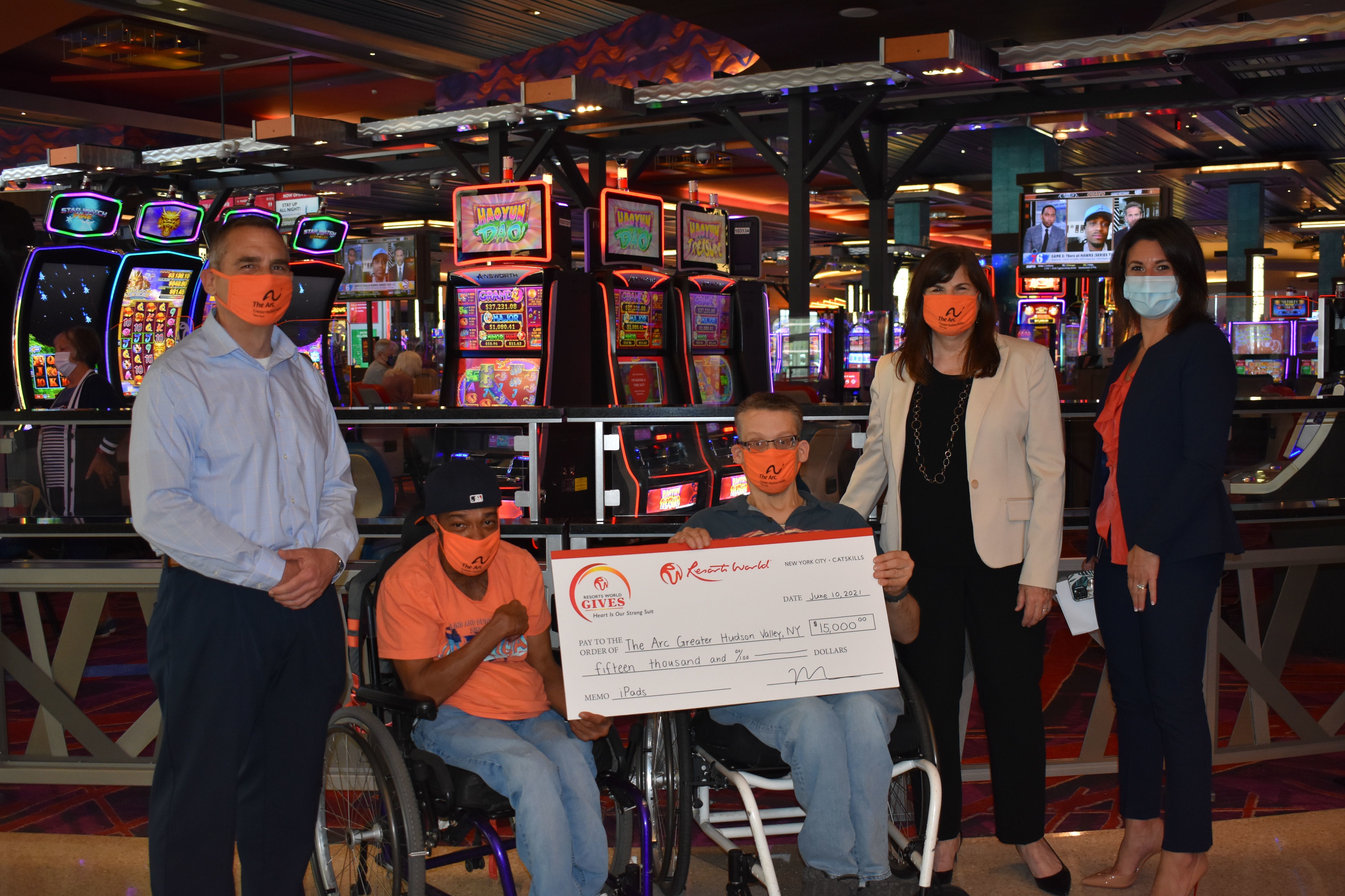 Resorts World Catskills Presents $15,000 Donation to The Arc Greater Hudson Valley