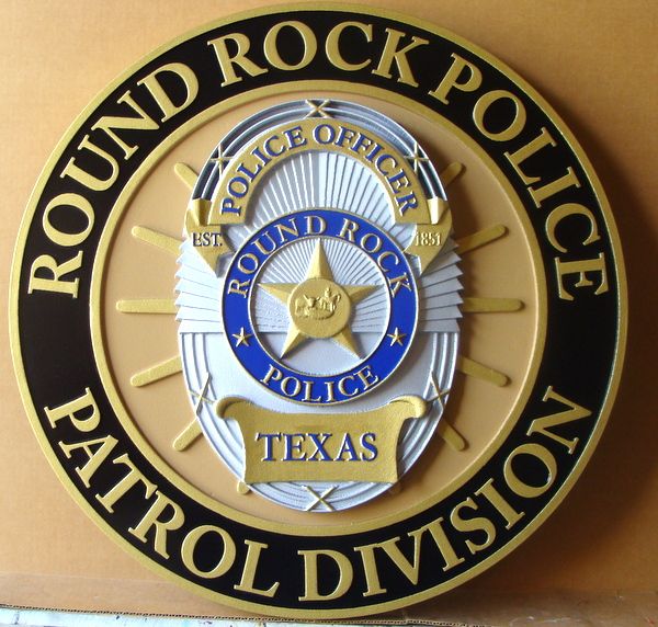 CA1340 - Round Rock, Texas, Police Patrol Division Badge