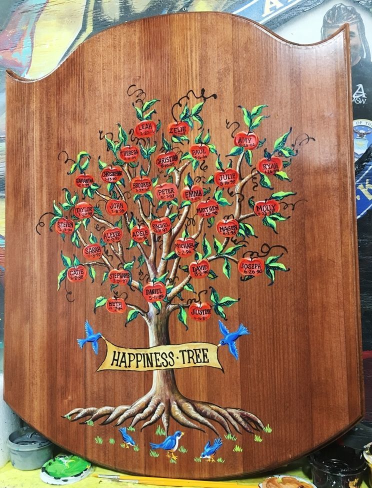 WP5227 - California Redwood "Happiness Tree" Plaque 