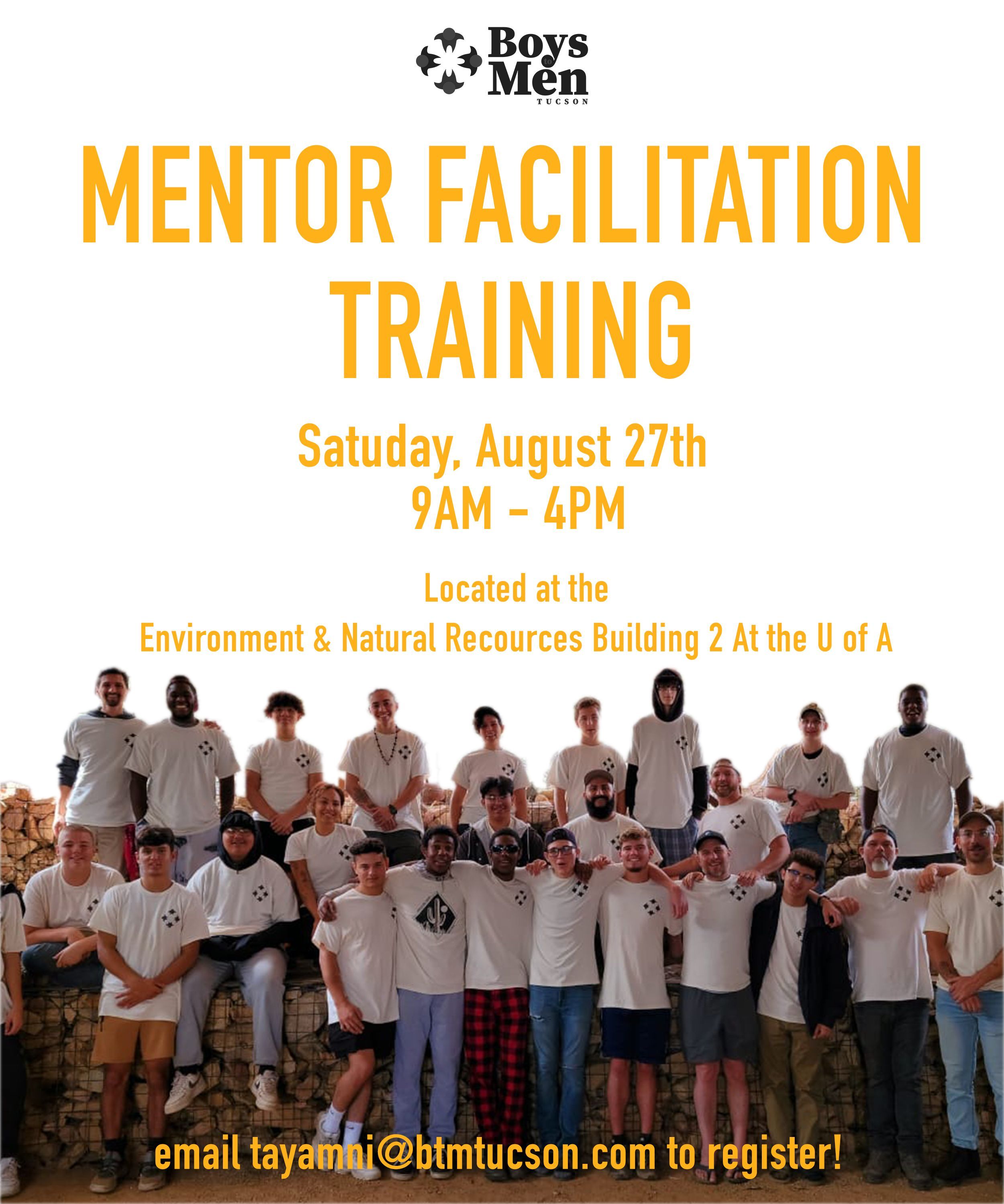 This training will take place in-person on Saturday, August 27th from 9am-4pm. Please keep in mind that your attendance is mandatory in order to become a mentor. Once you register, you will receive a confirmation email a week before the event. Thank you f
