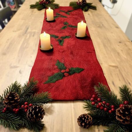 Felted Holiday Table Runner