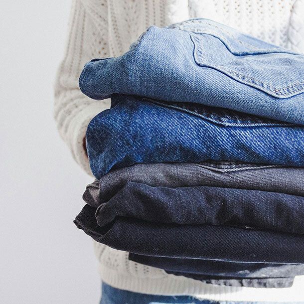 Stack of jeans.