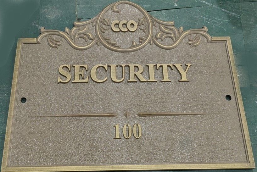 KA20613  - Machined.Brass Room  Sign for "Security" 