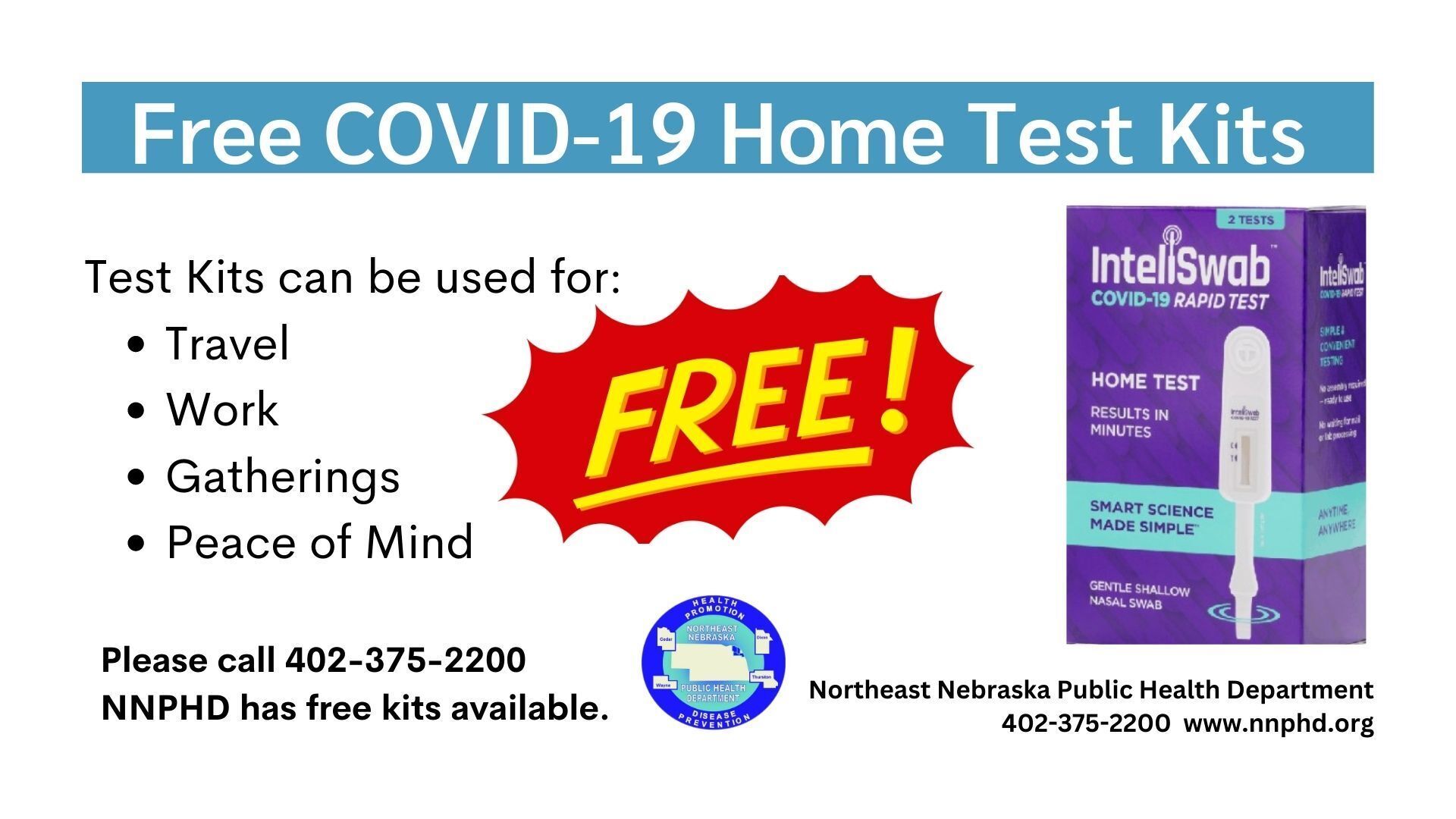 We've got FREE COVID-19 Test kits.
