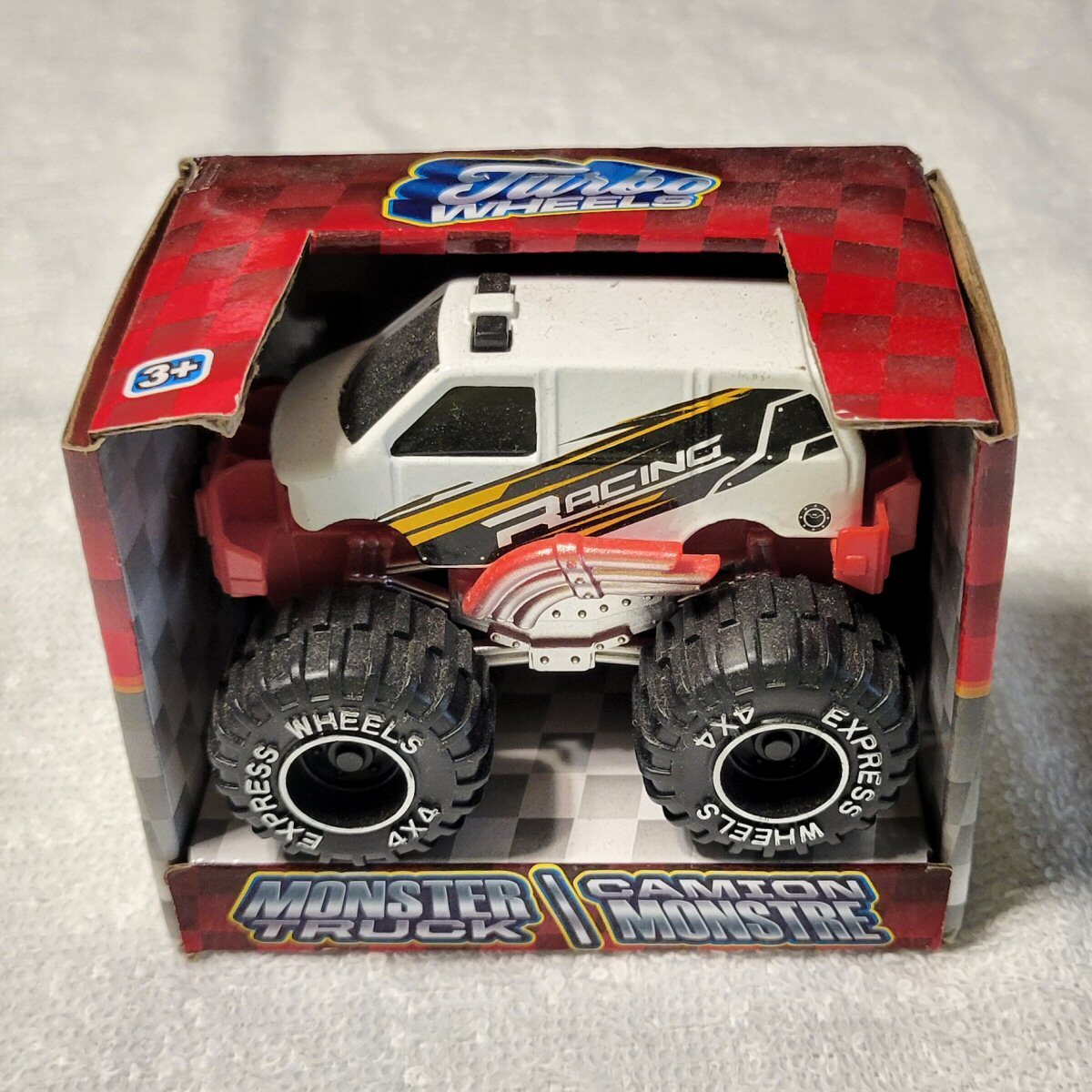 Turbo Wheels Monster Truck White Racing Van - 1:64 scale