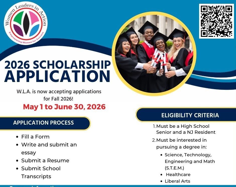 WLA NJ 2026 scholarship application flyer