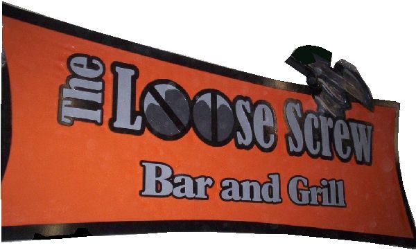 RB27105 - Large Carved Wood Wall Bar & Grill Sign