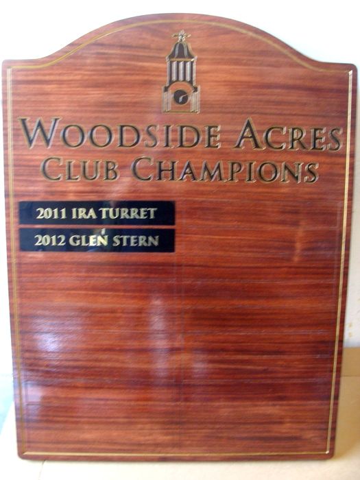 WM1538 - Golf Club Perpetual Plaque, Stained Mahogany