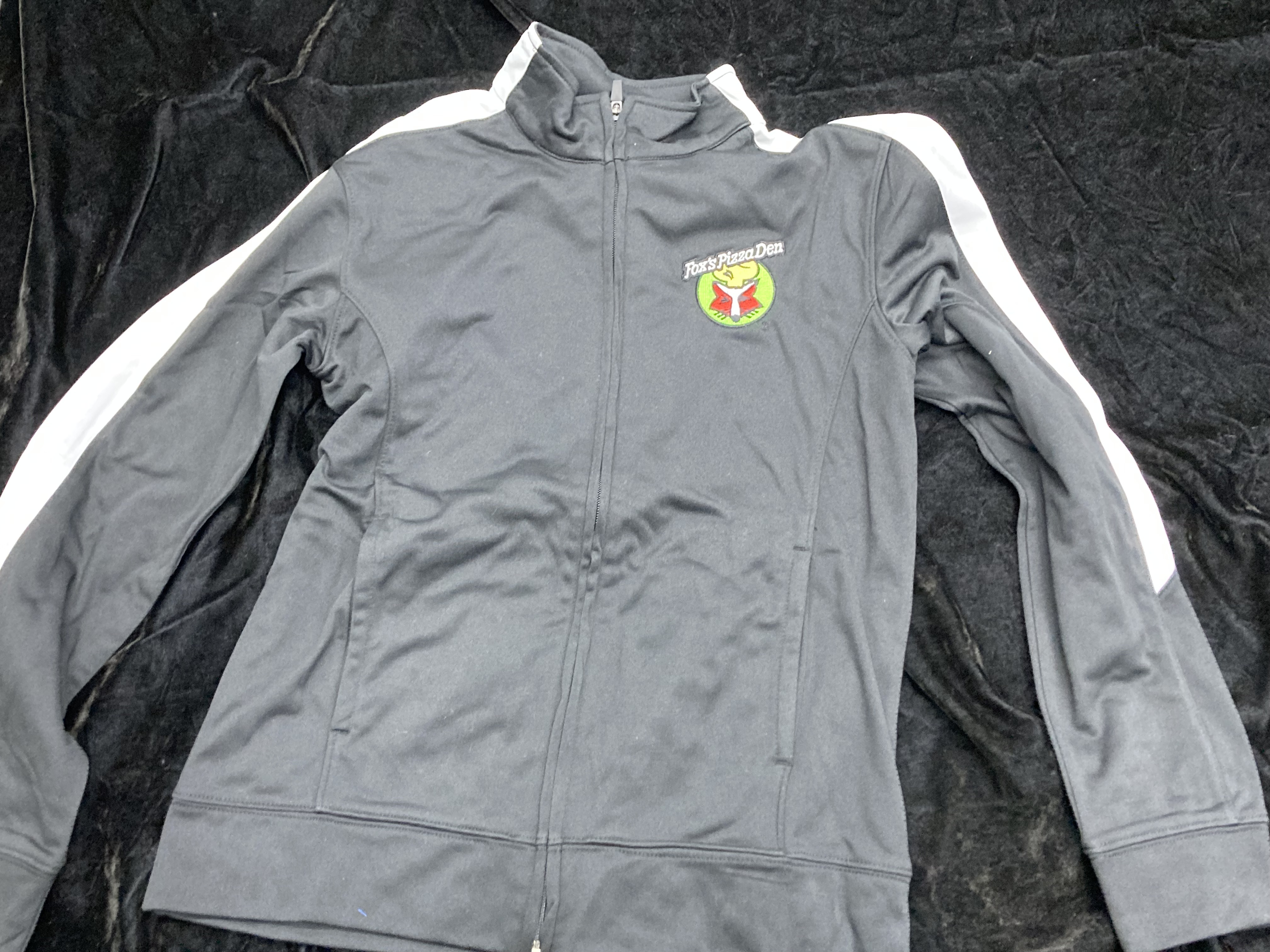 SALE Fox's Logo - LADIES Small Black/White Full-Zip Jacket