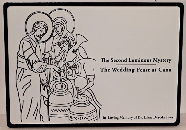 D13287 - Carved HDU Sign for "The Second Luminous Mystery"