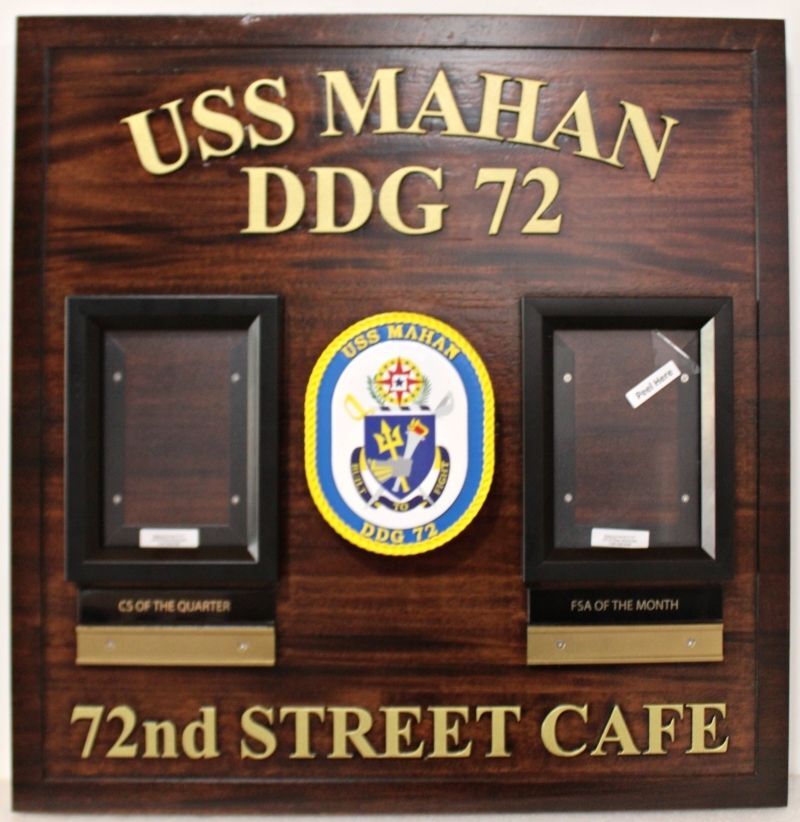 JP-1370 - USS Mahan DDG 72 “72nd Street Café” Culinary Recognition Plaque