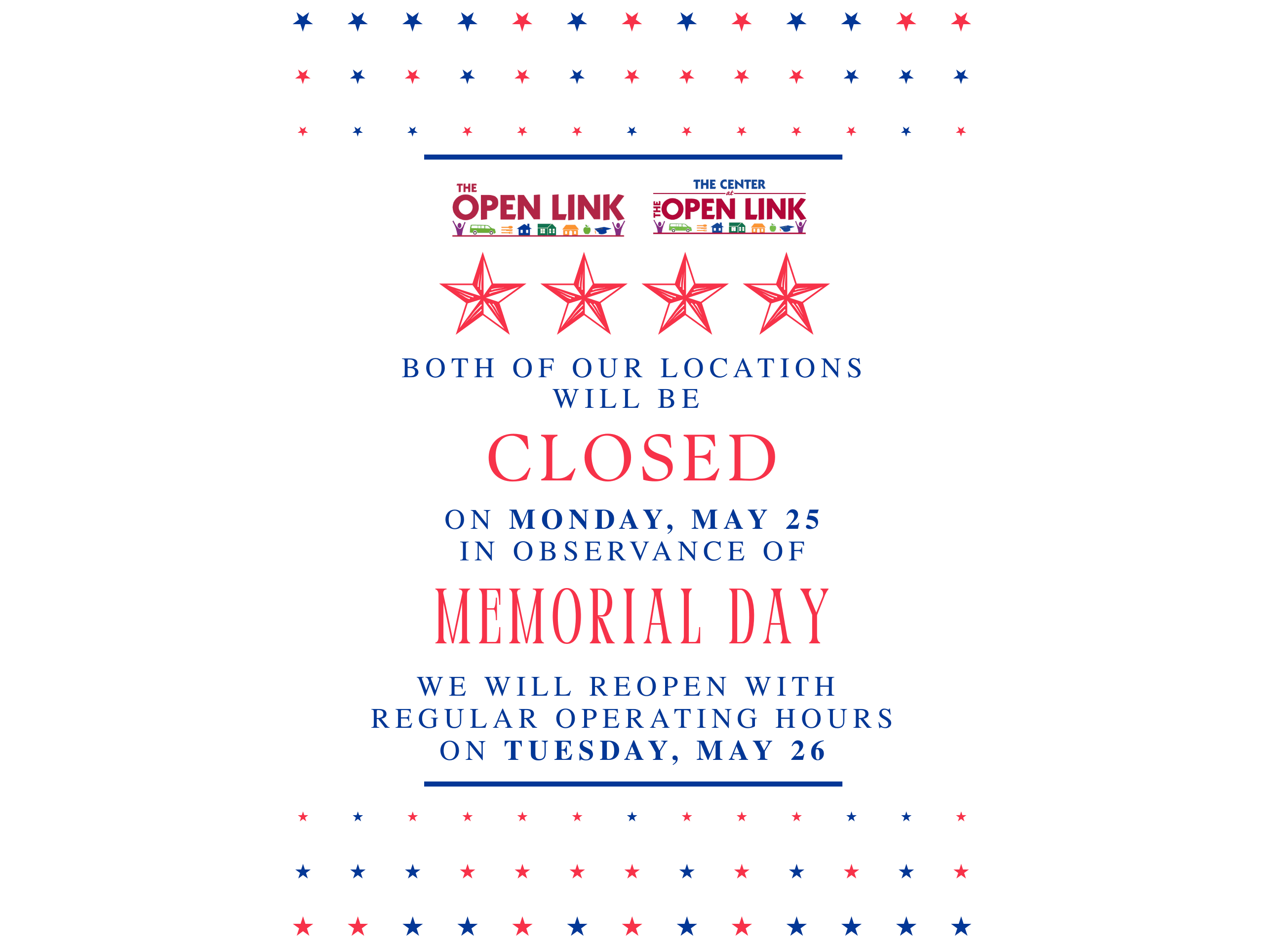 Memorial Day Closure