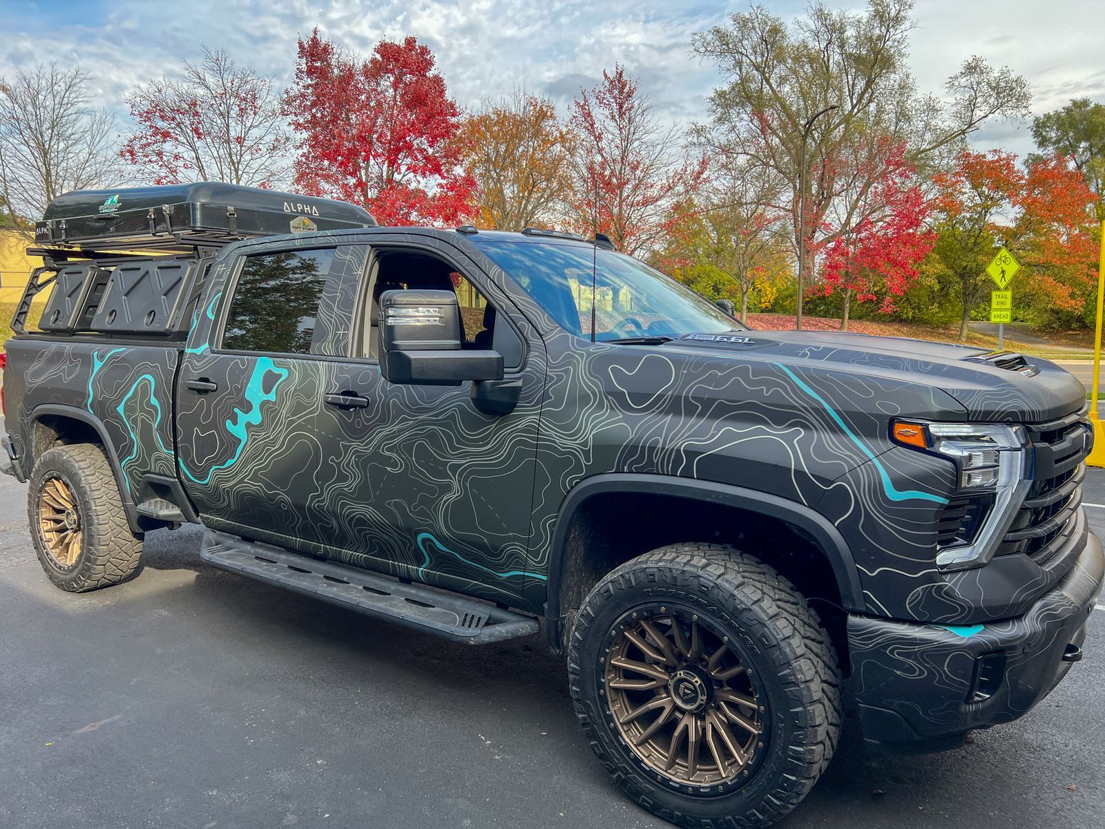 Truck with full color change wrap and custom design 