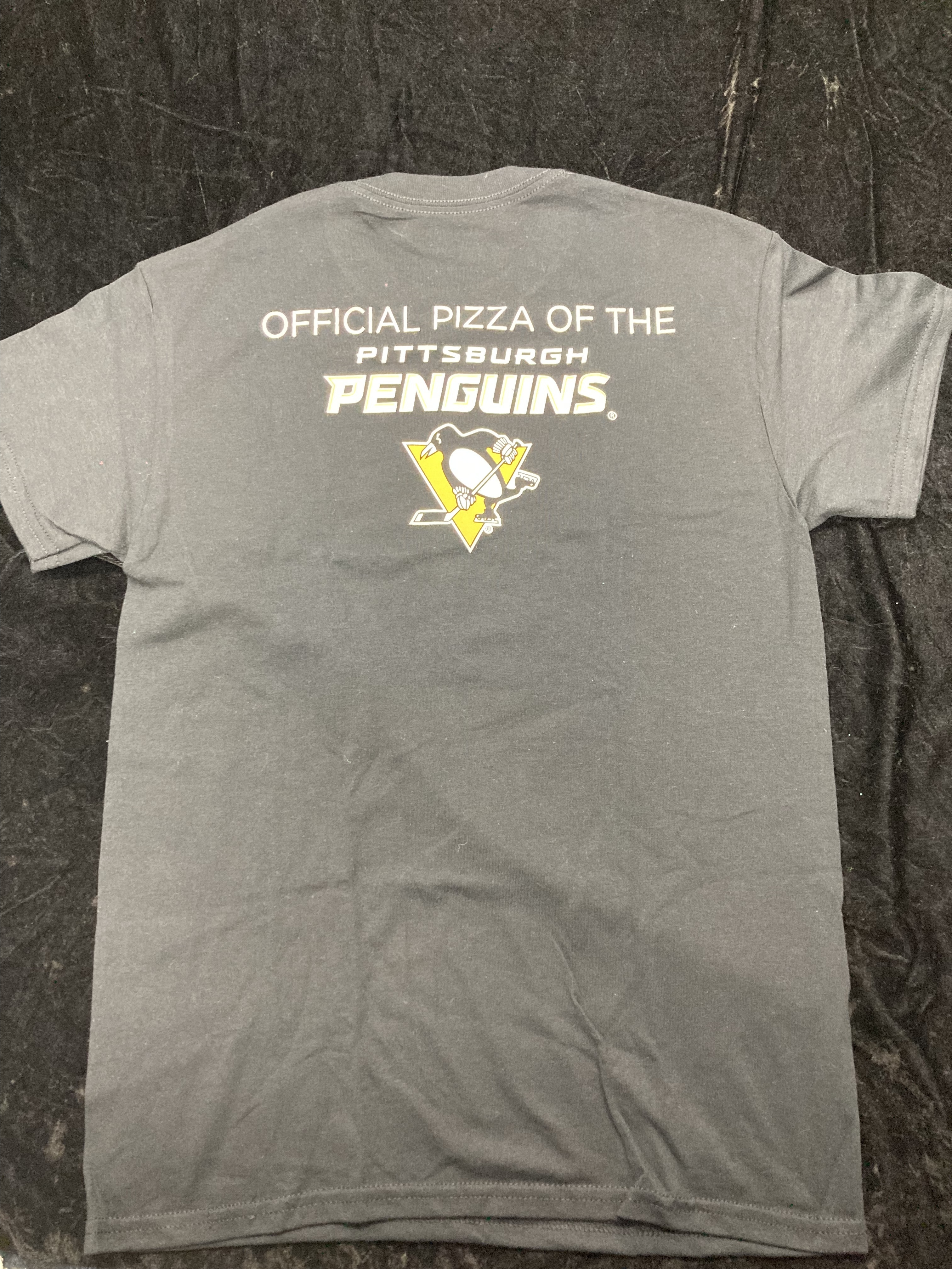 SALE Fox's Logo - Small Black T-Shirt with Penguins Logo on Back