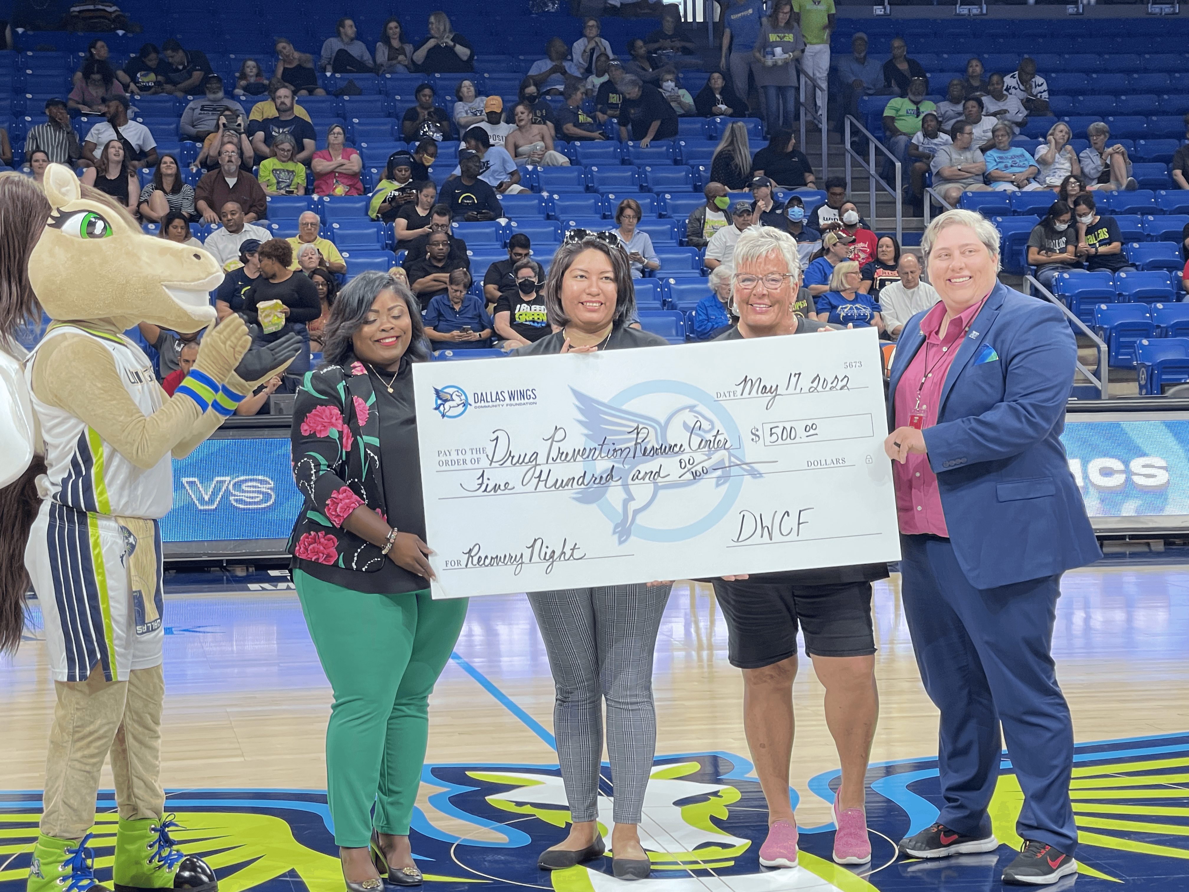 Dallas Wings Awards DPR With a Giant Check!