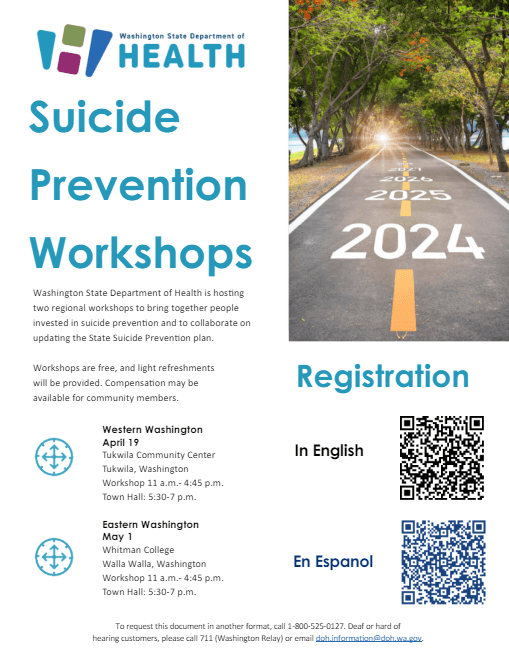 Suicide Prevention Workshop May 1 at Whitman College
