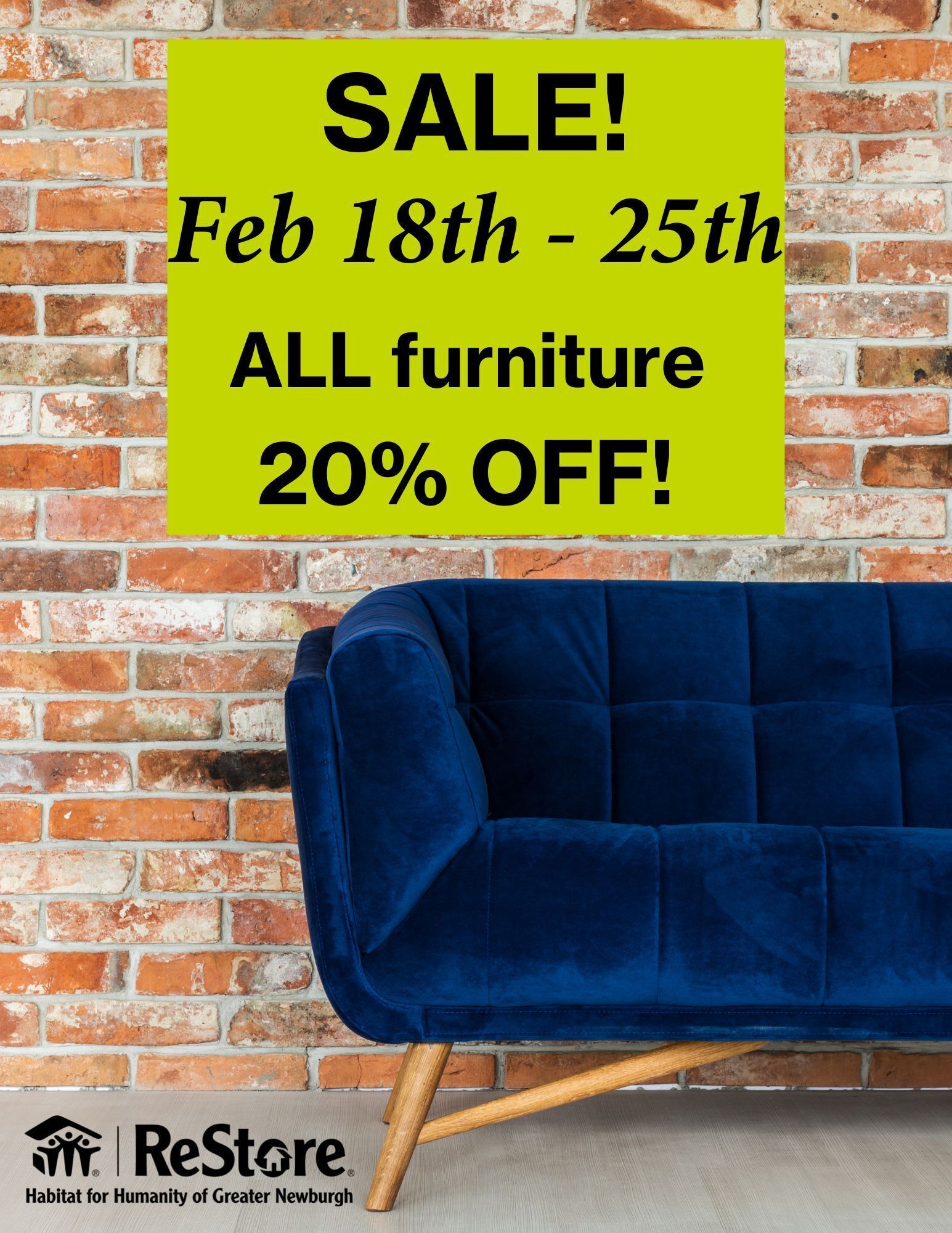 Furniture Sale at ReStore!