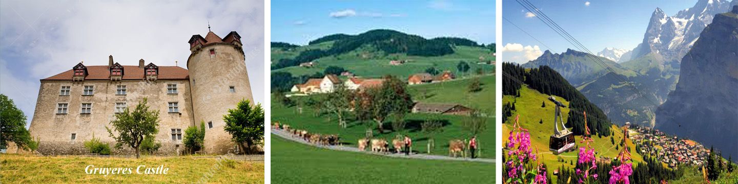 Gruyeres Castle and Landscape in Switzerland