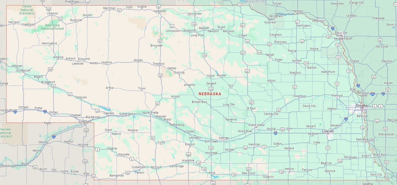 Map of Nebraska