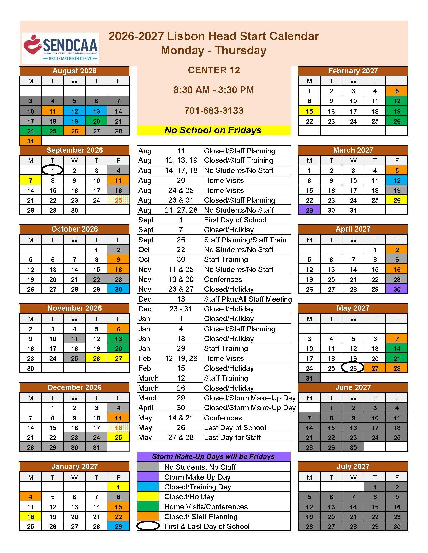 2026-2027 Lisbon Calendar