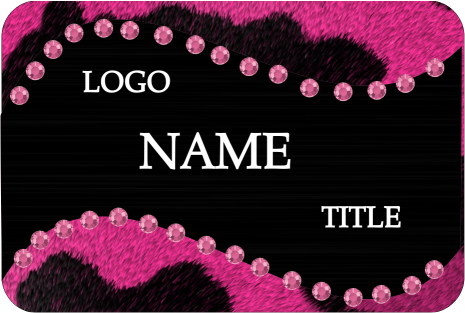 PINK BLING PRINT BLING NAME BADGE