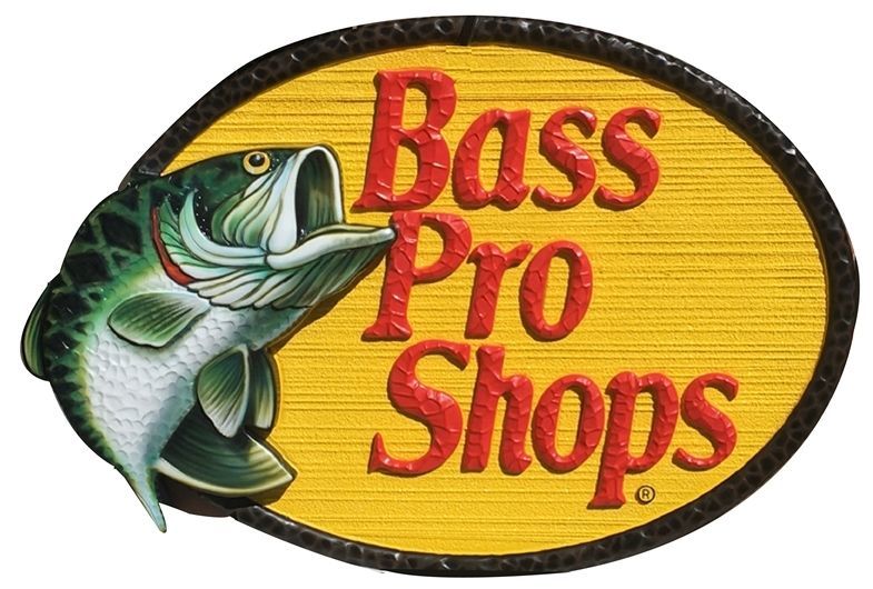 VP-1261 - Carved 3-D Artist-Painted HDU Sign of Logo of Bass Pro Shops 