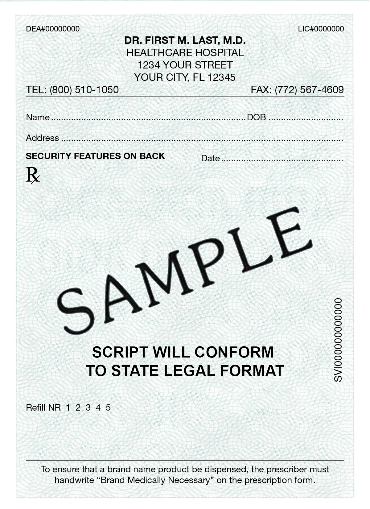 Nevada Prescription Pads and Rx Paper - Rx Minuteman Press Throughout Blank Prescription Pad Template
