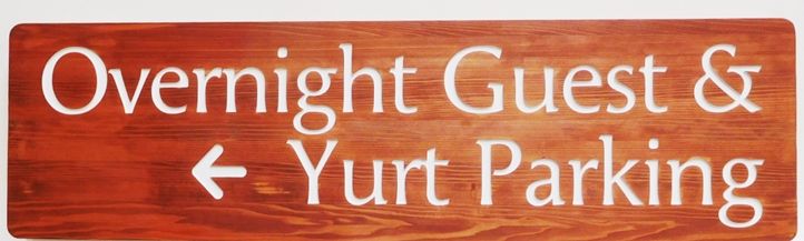 T29431 - Carved and Engraved Directional Sign for a Hotel Complex, Western Red Cedar Wood