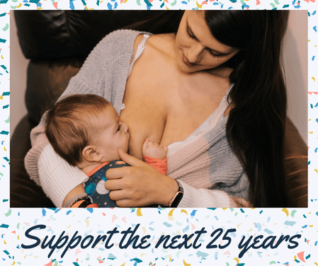 Mother breastfeeding son