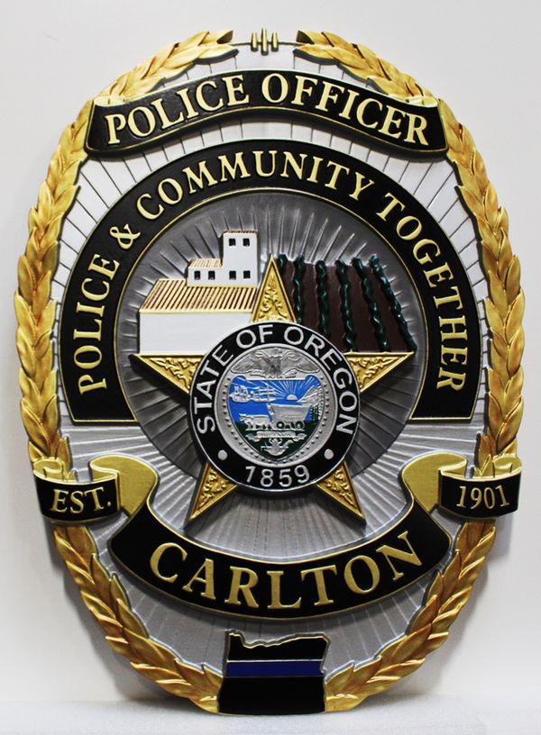 3D Brass,Silver, Painted or Wood Police Badge & Patch Plaques