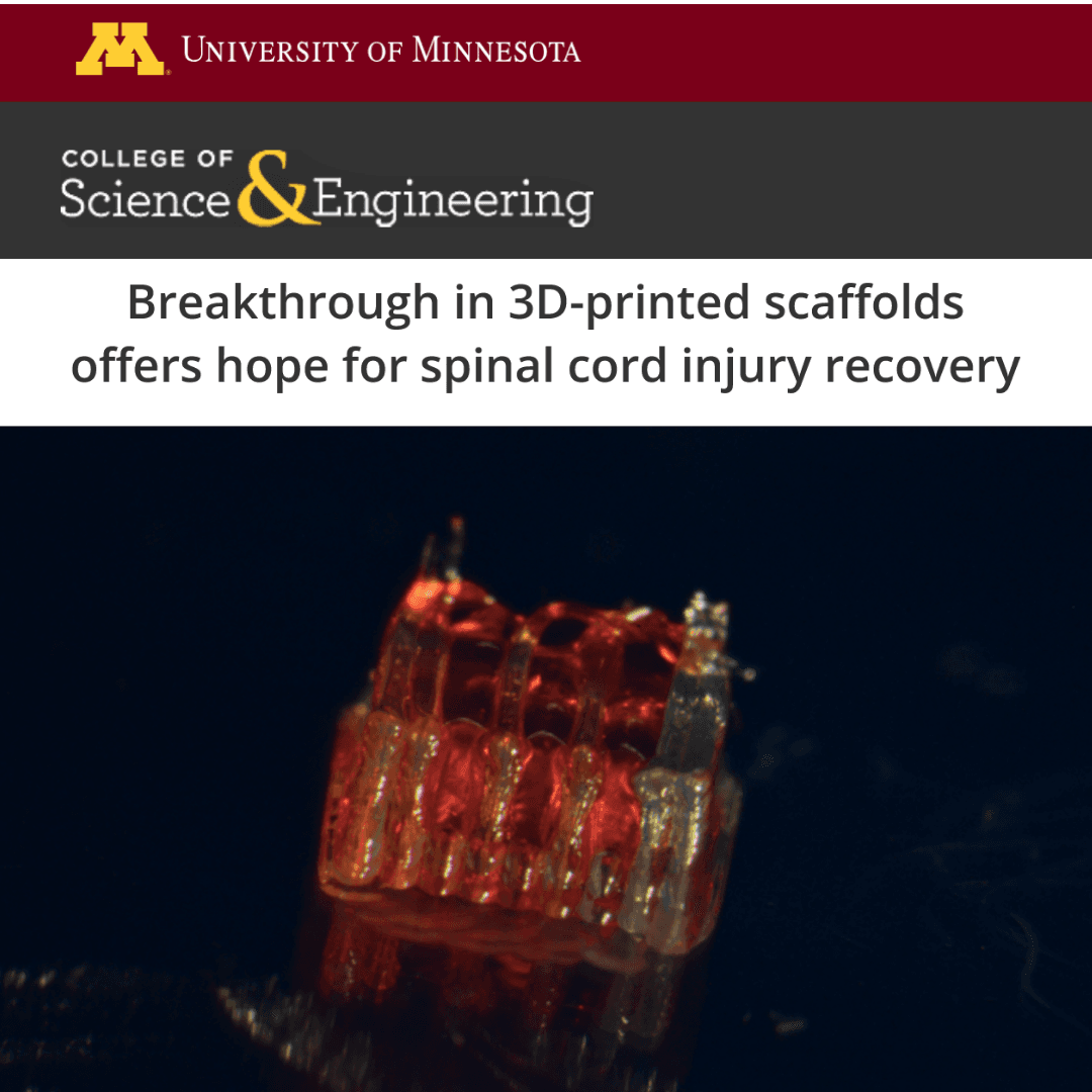 Headline Patrol: Recovery via 3D Printed Cell Scaffolds