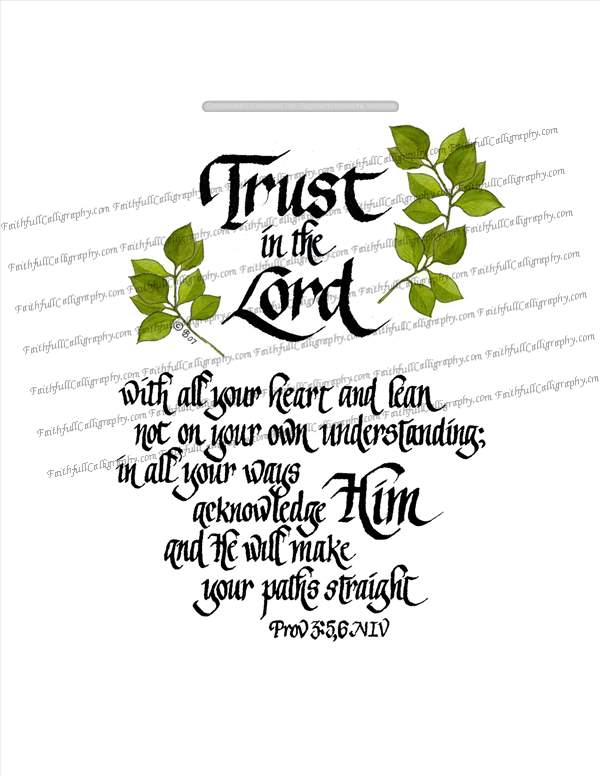 TRUST (Proverbs, Encouragement, Faithwalk, Graduation/Retirement, Service/Ministry)