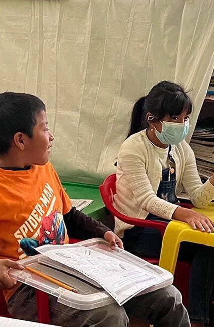 Kids learning in classroom