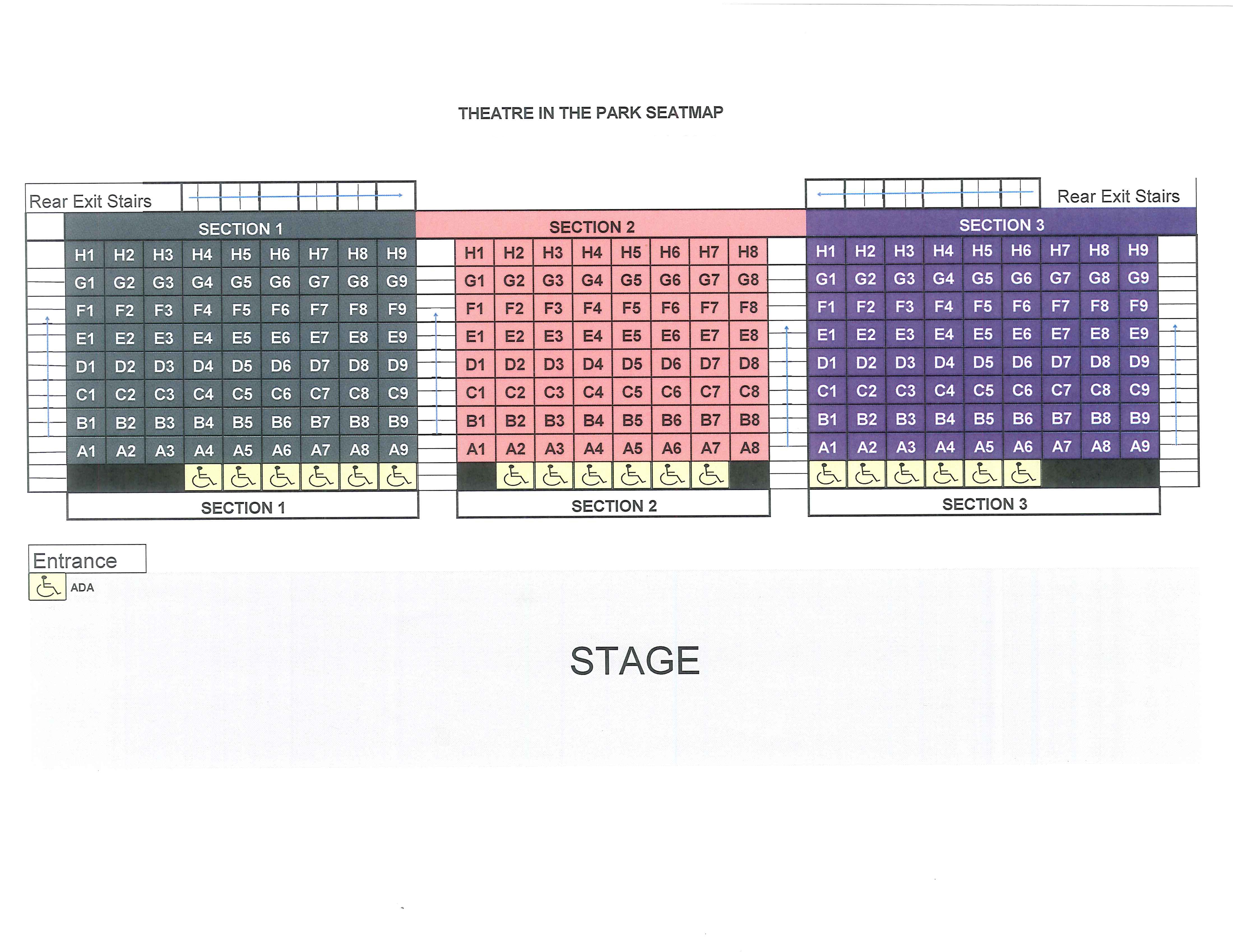 Theatre In The Park : Visit : Guided Tour and Seat Map