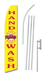 Hand Wash Swooper/Feather Flag + Pole + Ground Spike