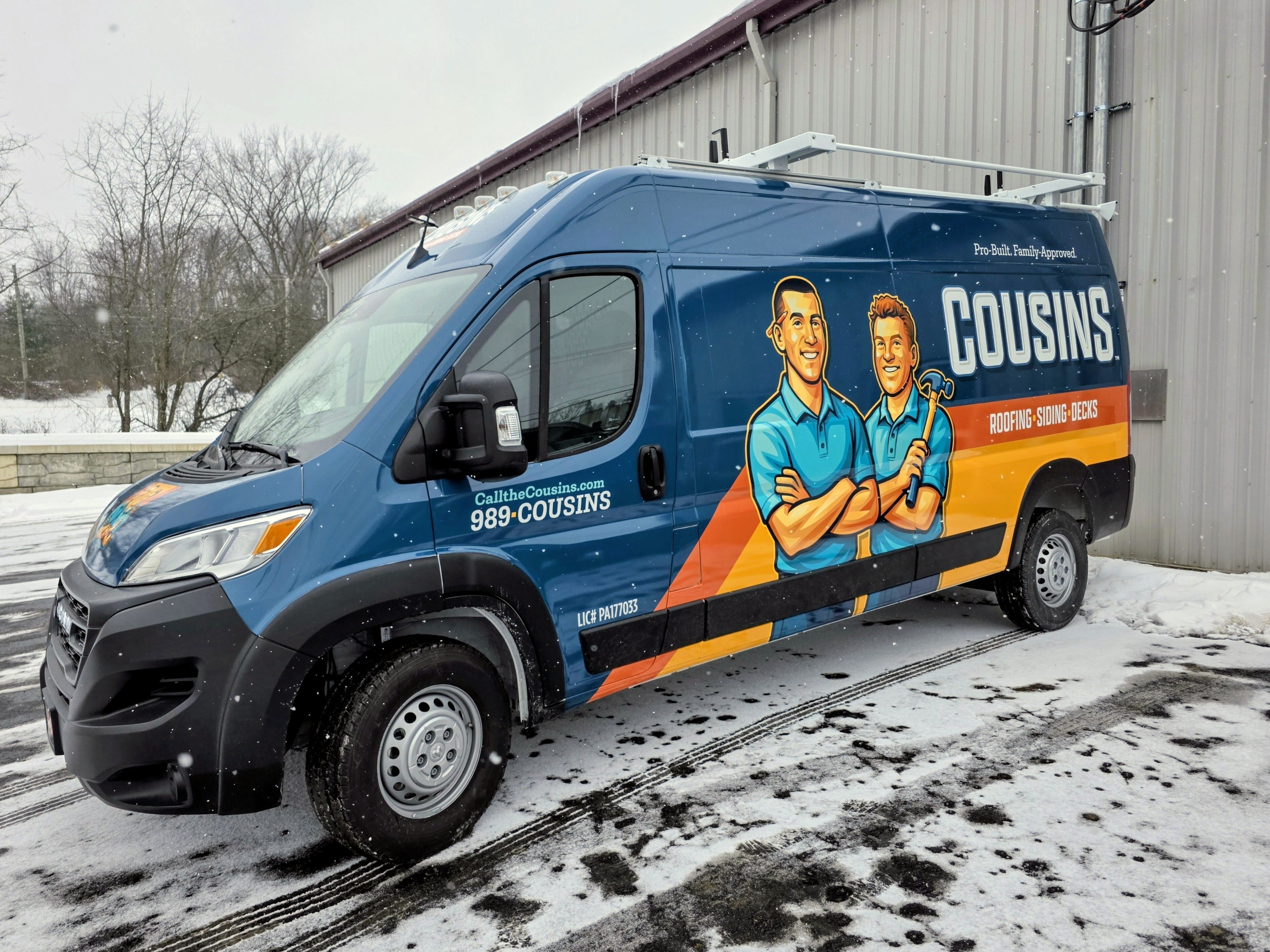 Van wrap for Cousins. Contractor vehicle wrap done by Express Printing & Graphics.