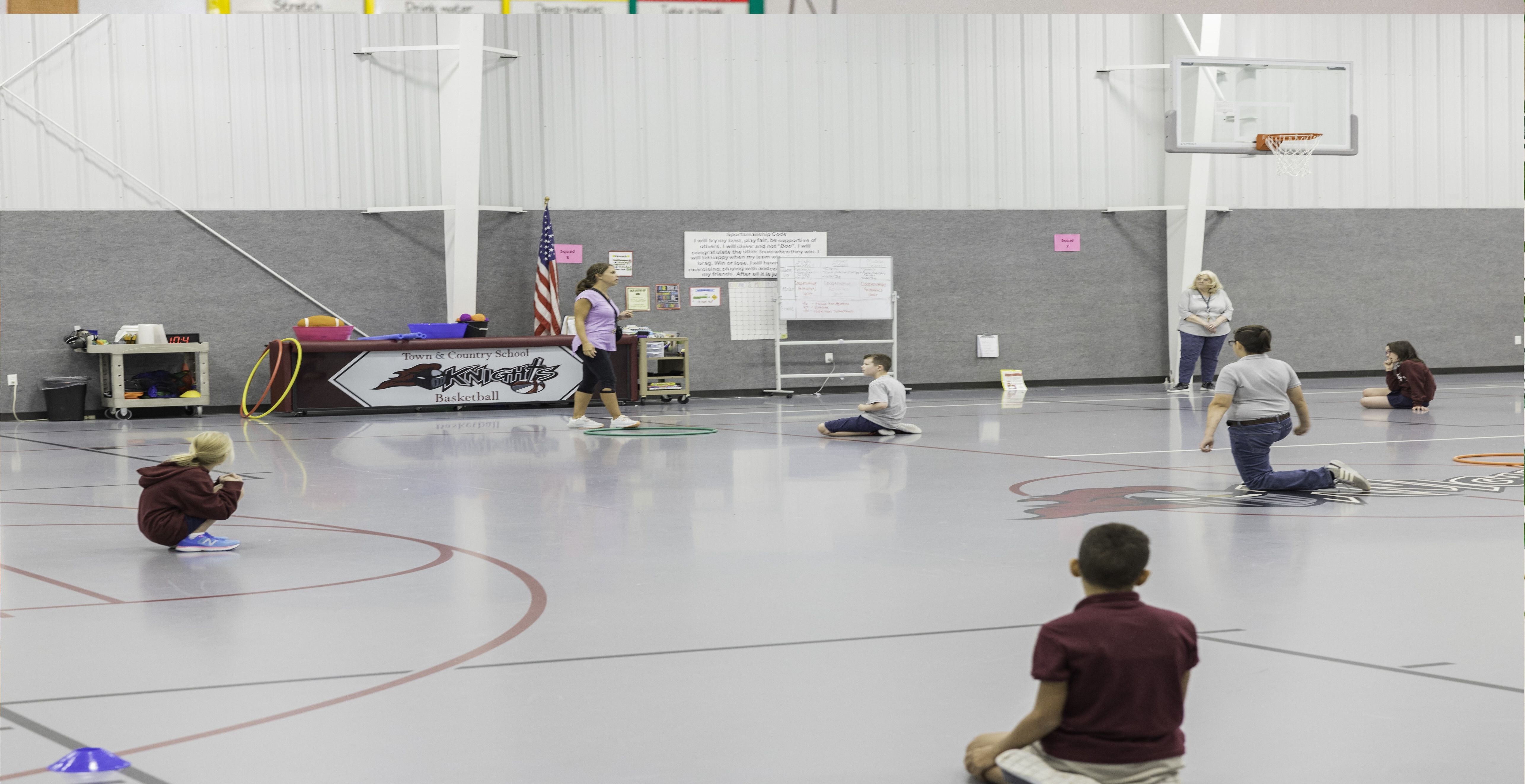 Students in gym class