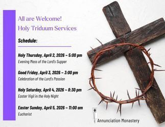 Holy Triduum and Easter Sunday Mass Schedule