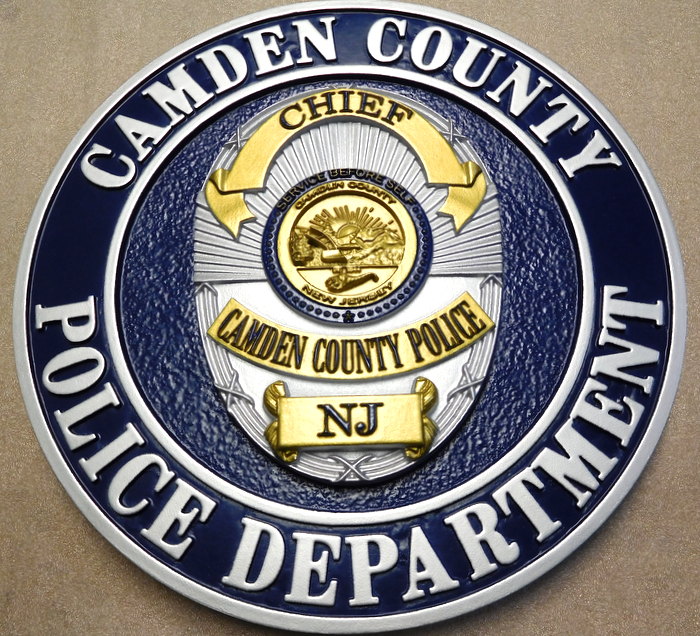 MD4200 - Police Badge, Camden County, New Jersey, Aluminum 3-D