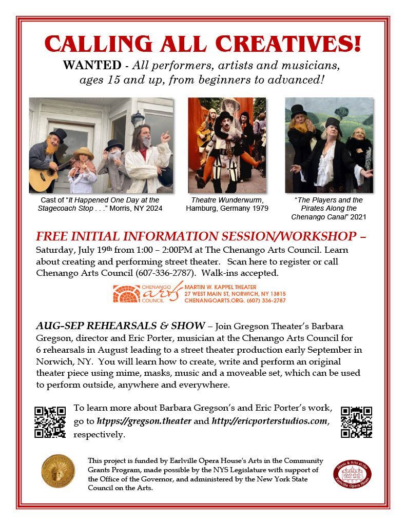 Learn and Preform Street Theater with Gregson Theater Information Session