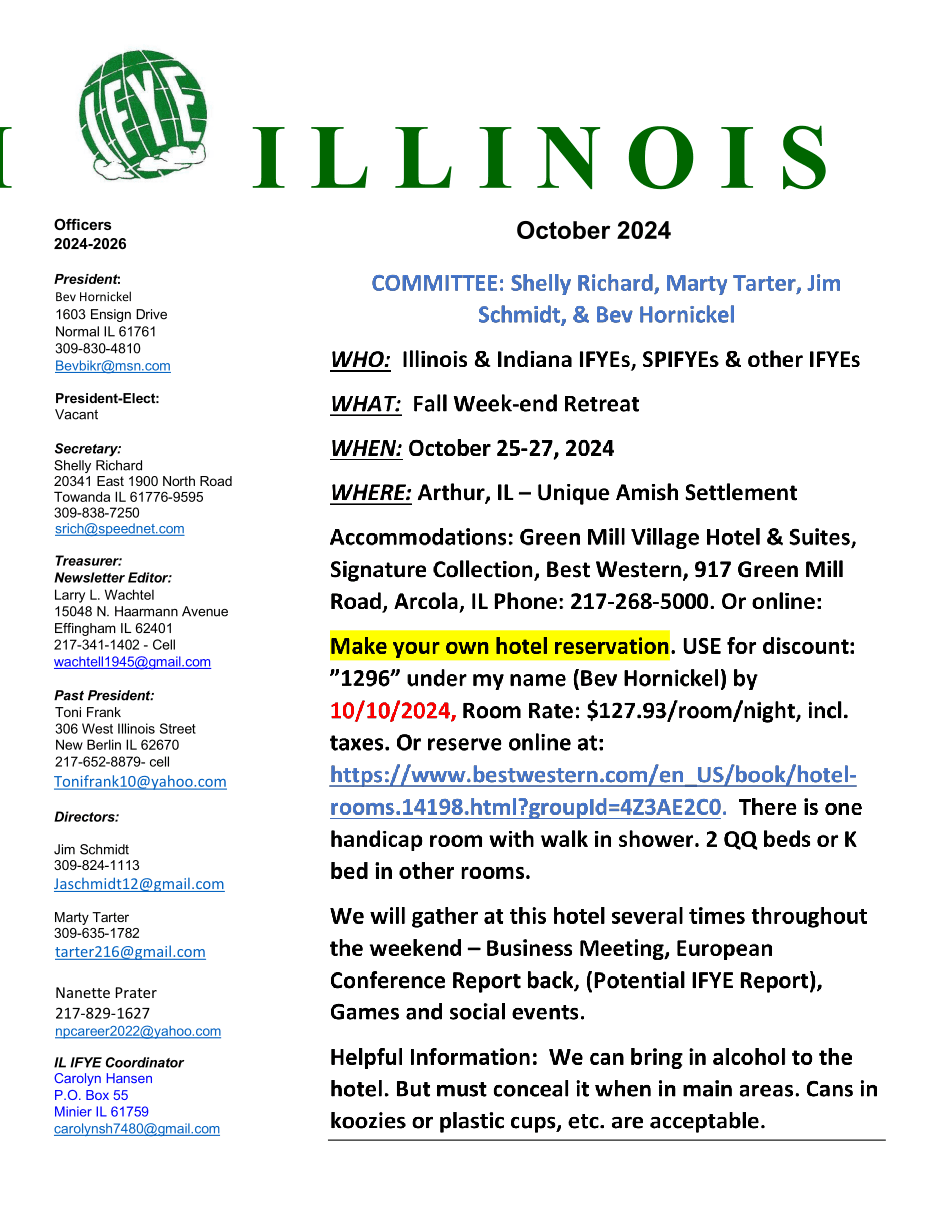 Read the Illinois October 2024 Newsletter